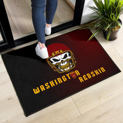 American Football Team Door Mat - Washington Redskin Skull Wearing Helmet Door Mat Home Decor