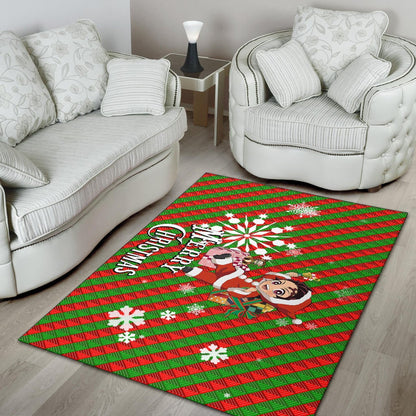 Demon Slayer Anime Area Rug - Merry Christmas Santa Tanjiro With Xmas Gifts Rugs Home Decor