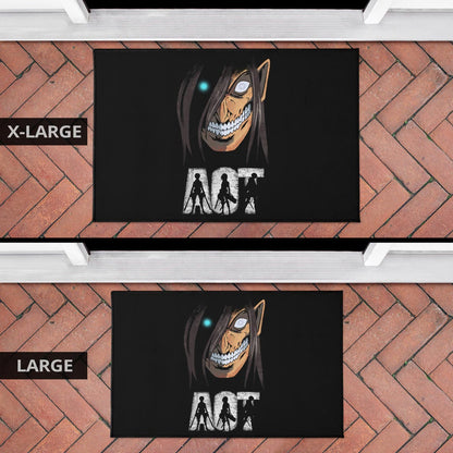 Attack On Titan Anime Door Mat - AOT Characters And Eren Titan Face Door Mat Home Decor