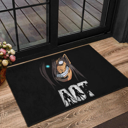 Attack On Titan Anime Door Mat - AOT Characters And Eren Titan Face Door Mat Home Decor