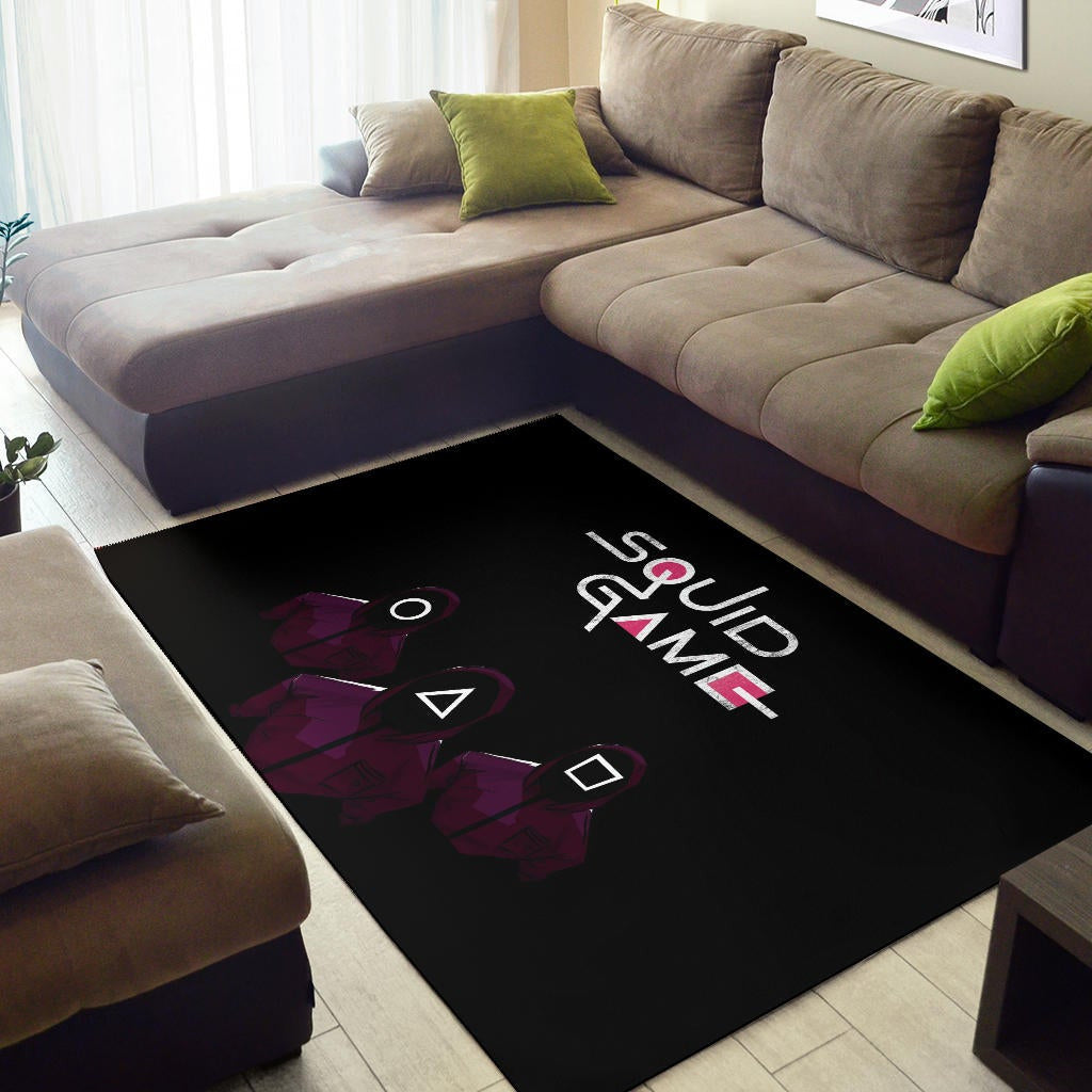 Squid Game Movie Area Rug Round Triangle Square Worker In The Cold Dark  Rugs Home Decor