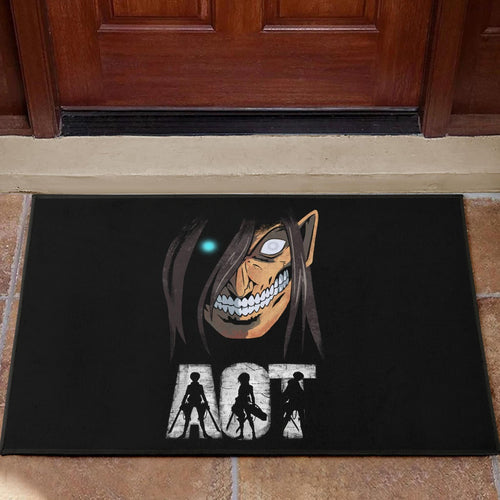 Attack On Titan Anime Door Mat - AOT Characters And Eren Titan Face Door Mat Home Decor