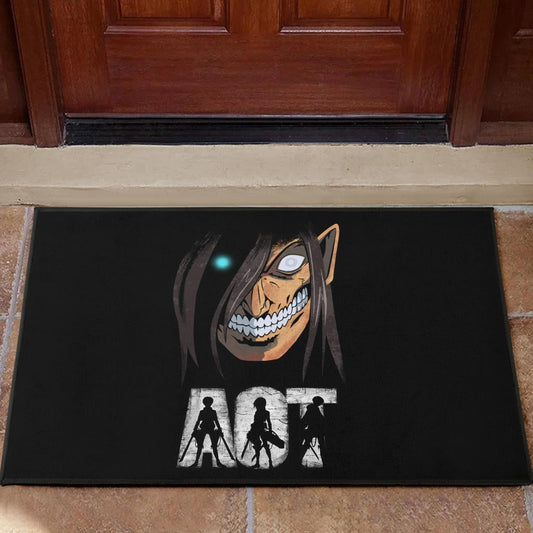 Attack On Titan Anime Door Mat - AOT Characters And Eren Titan Face Door Mat Home Decor