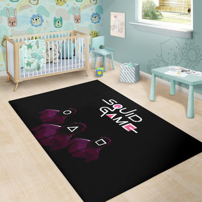 Squid Game Movie Area Rug Round Triangle Square Worker In The Cold Dark  Rugs Home Decor