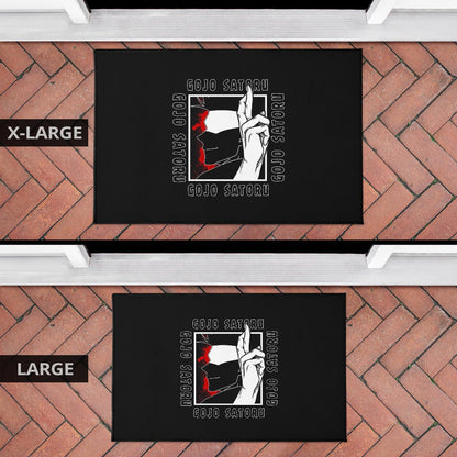 Jujutsu Kaisen Anime Door Mat Satoru Gojo Face Shadow Hand Sign Black White Door Mat Home Decor