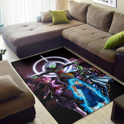 Dragon Ball Anime Area Rug - DB Goku Vs Villains Black Goku Fusao Zamasu Rugs Home Decor
