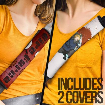 Fire Force Anime Seat Belt Covers Arthur Boyle Shining Blue Coat With Wood Sword Belt Covers
