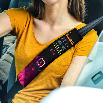 Squid Game Movie Seat Belt Covers - All Rounds Squid Workers Neon Minimalist Belt Covers