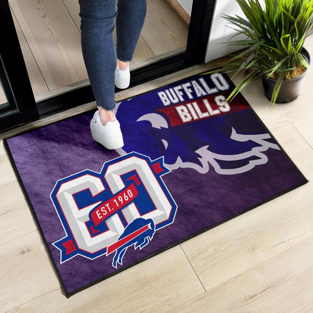 Buffalo Bills American Football Team Door Mat Blue Strongest Buffalo Fighting Est 1960 Text Door Mat Home Decor