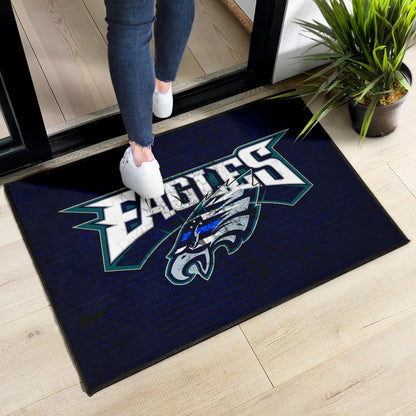 Philadelphia Eagles American Football Team Door Mat Sharp Eagle Head US Flag Blue Brick Wall Door Mat Home Decor