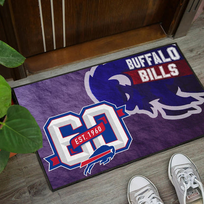 Buffalo Bills American Football Team Door Mat Blue Strongest Buffalo Fighting Est 1960 Text Door Mat Home Decor