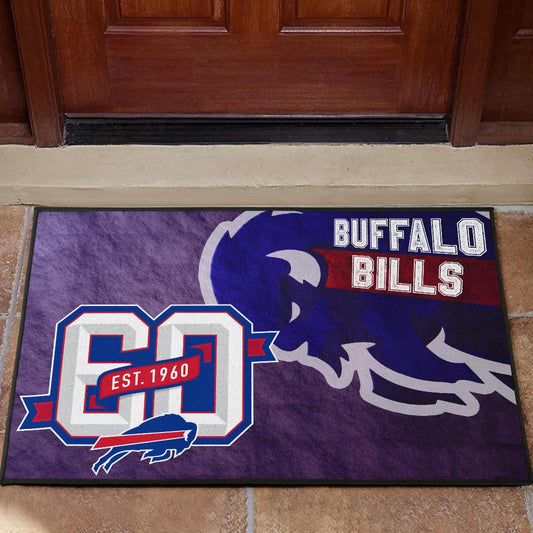 Buffalo Bills American Football Team Door Mat Blue Strongest Buffalo Fighting Est 1960 Text Door Mat Home Decor