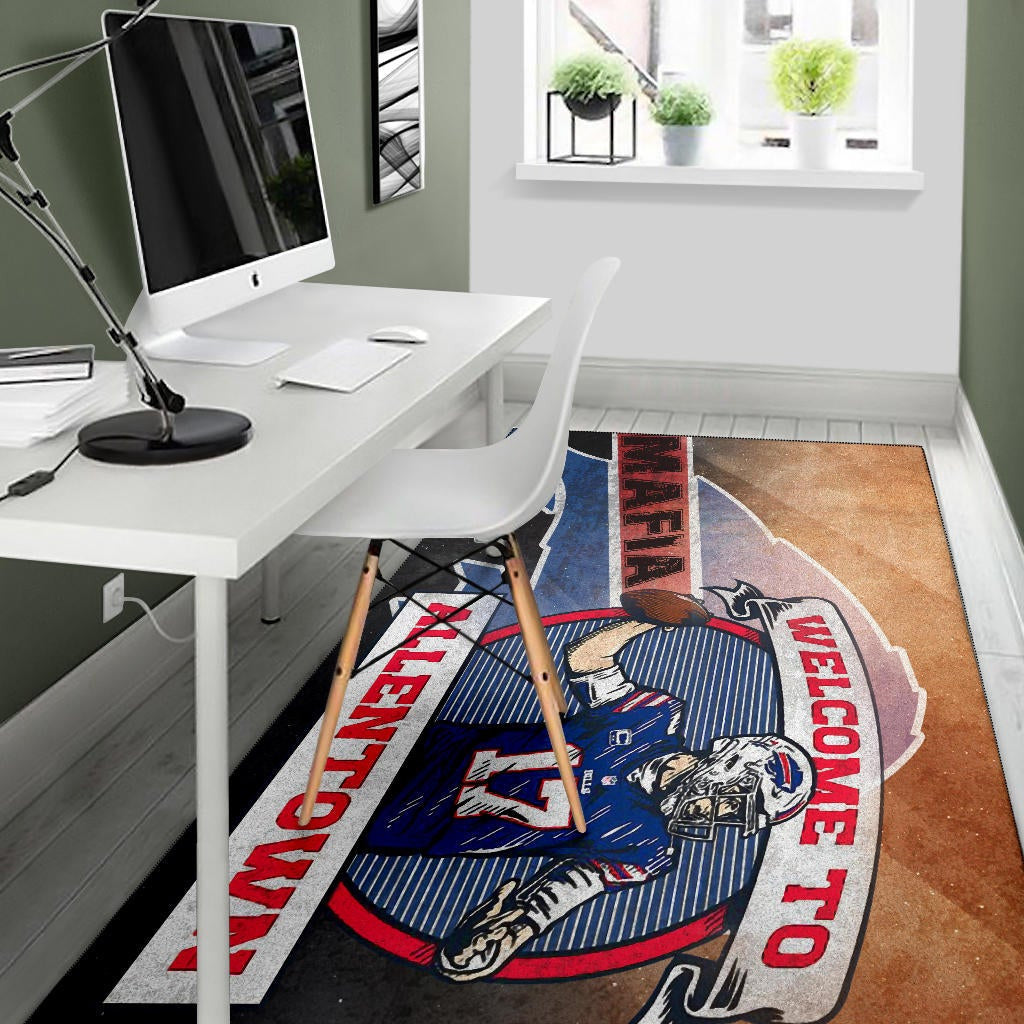 Buffalo Bills American Football Team Area Rug Welcome To Allentown Player 17 Mafia  Rugs Home Decor