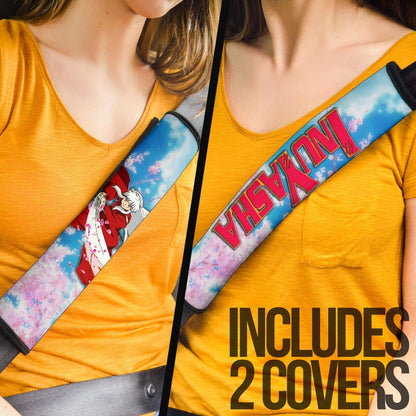 Inuyasha Anime Seat Belt Covers Inuyasha Using Sword Sakura Blossom Flower Flying Belt Covers