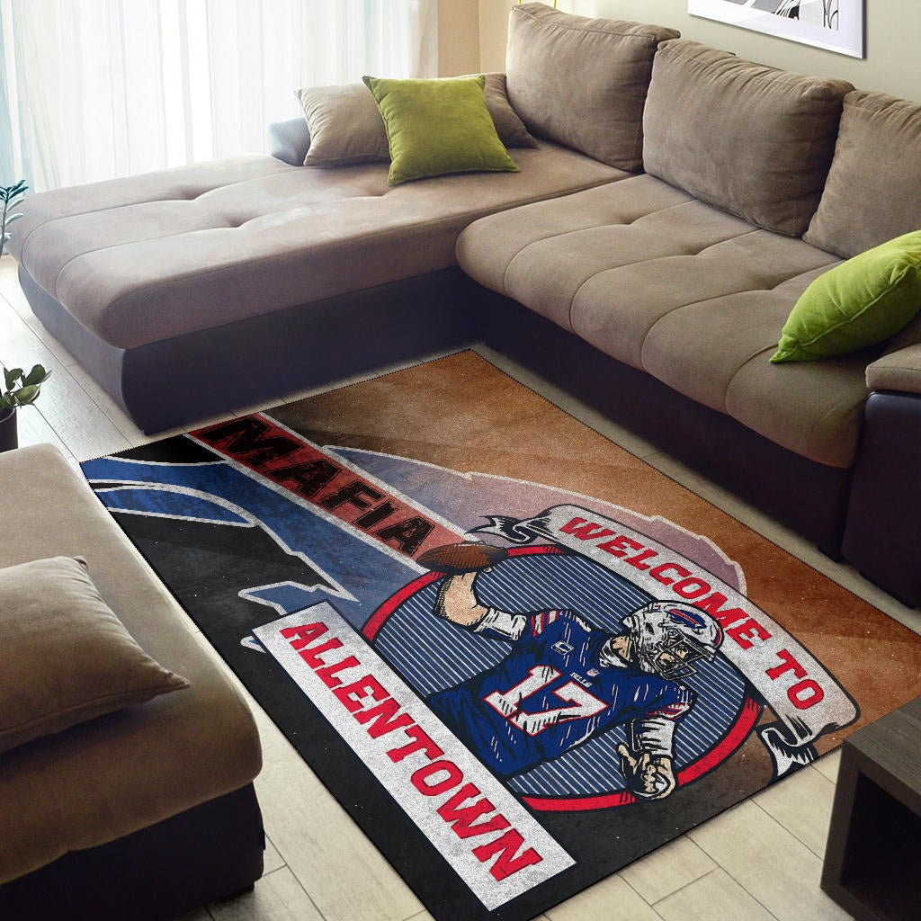 Buffalo Bills American Football Team Area Rug Welcome To Allentown Player 17 Mafia  Rugs Home Decor