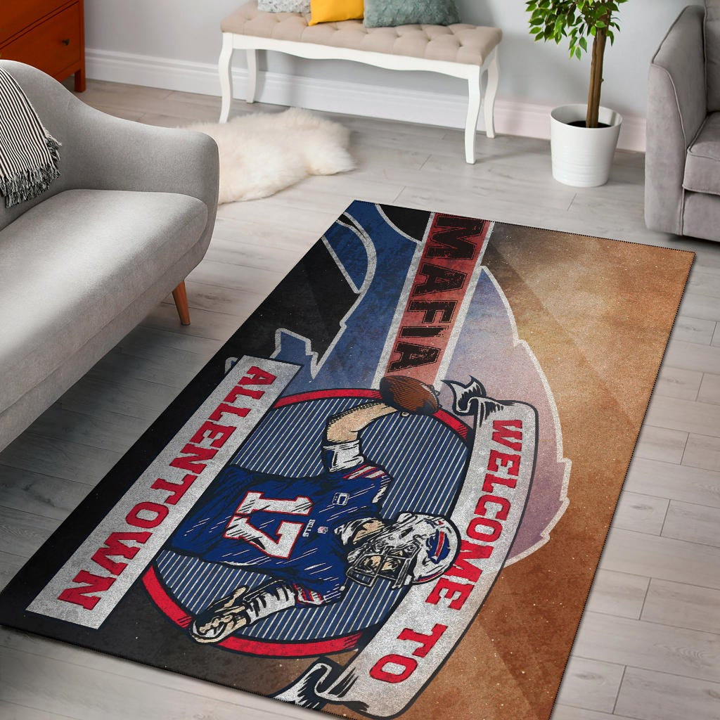 Buffalo Bills American Football Team Area Rug Welcome To Allentown Player 17 Mafia  Rugs Home Decor