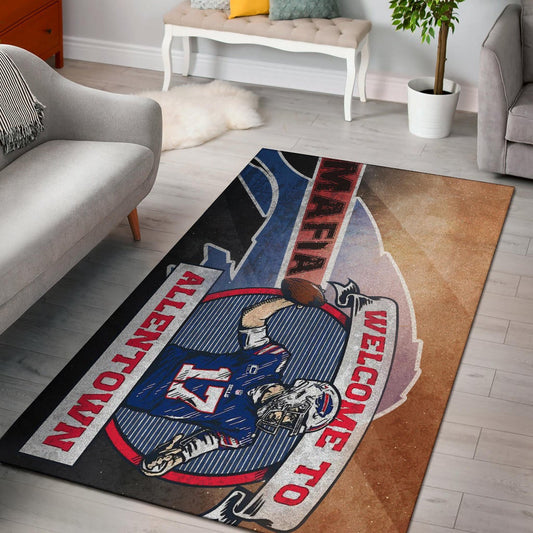 Buffalo Bills American Football Team Area Rug Welcome To Allentown Player 17 Mafia  Rugs Home Decor