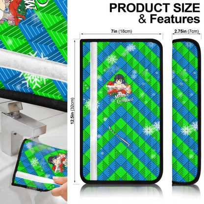 Demon Slayer Anime Seat Belt Covers - Merry Christmas Chibi Inosuke Eating Cake Belt Covers