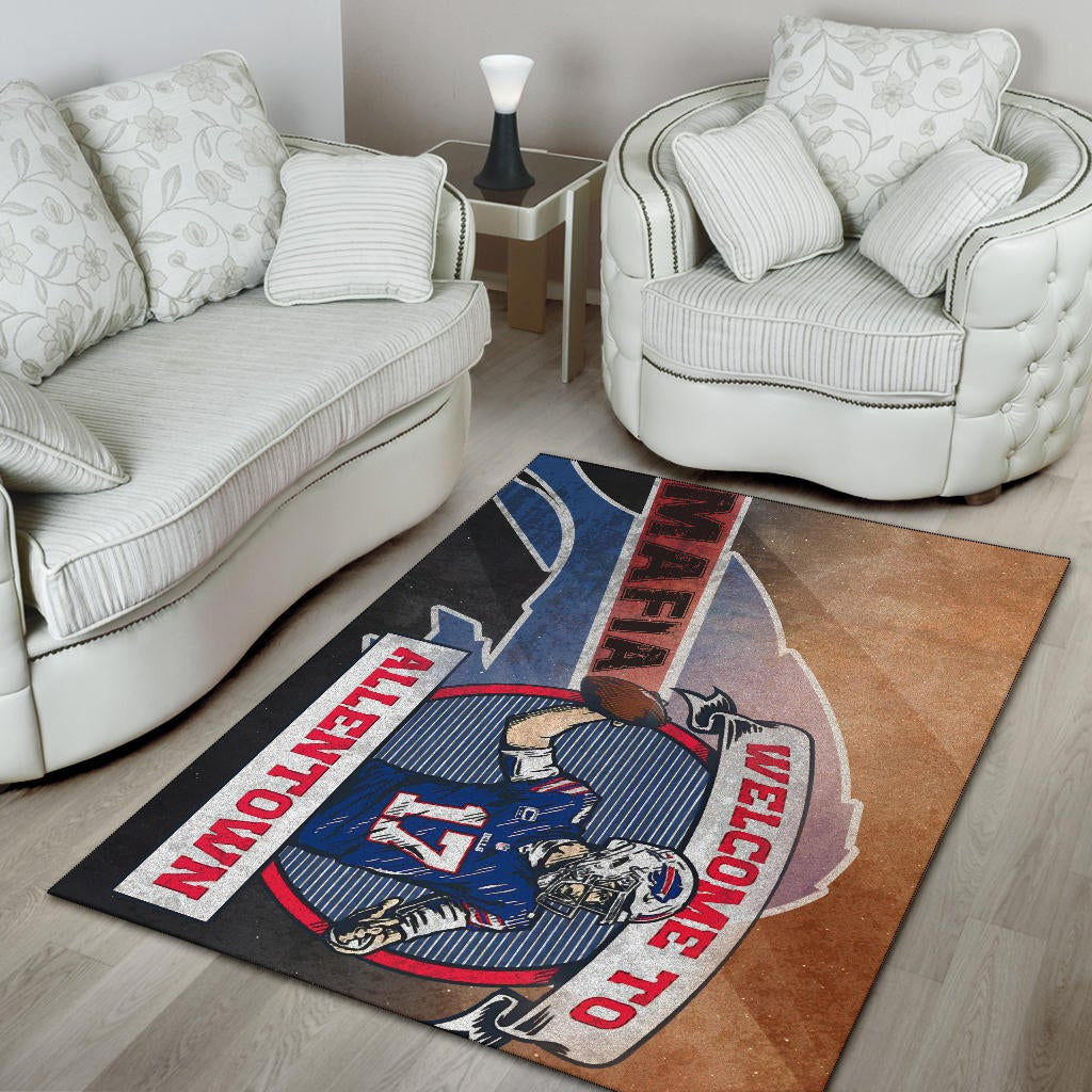 Buffalo Bills American Football Team Area Rug Welcome To Allentown Player 17 Mafia  Rugs Home Decor