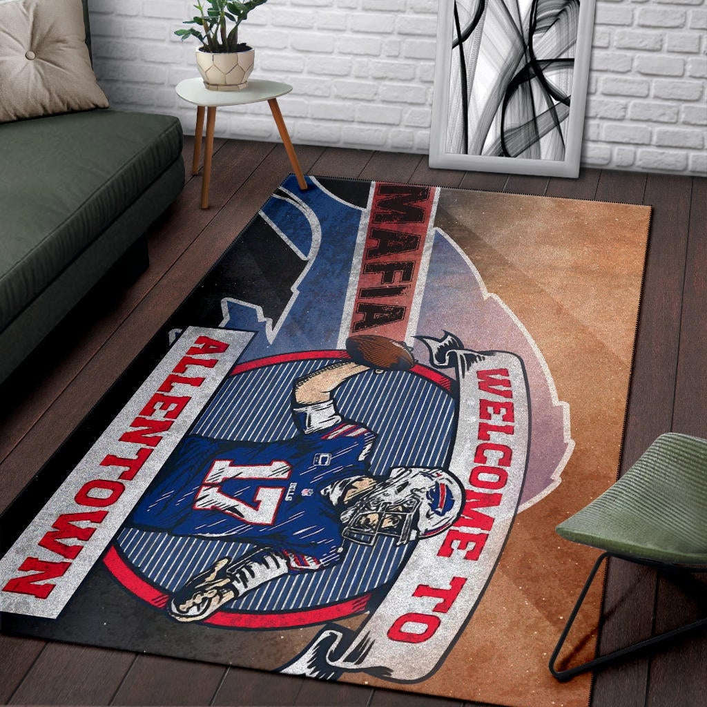 Buffalo Bills American Football Team Area Rug Welcome To Allentown Player 17 Mafia  Rugs Home Decor