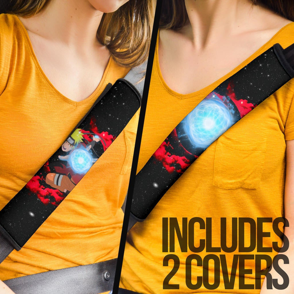 Naruto Anime Seat Belt Covers - Naruto Bijuu Mode Rasengan Power Red Cloud Galaxy Belt Covers