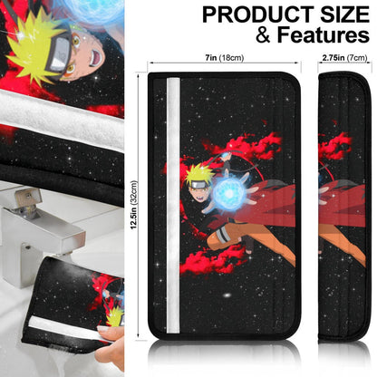Naruto Anime Seat Belt Covers - Naruto Bijuu Mode Rasengan Power Red Cloud Galaxy Belt Covers