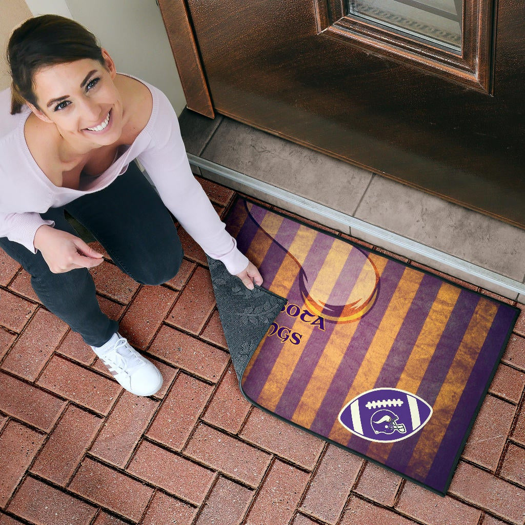 Minnesota Vikings American Football Team Door Mat Rugby Ball On Flag With Viking Horn Adrian Peterson Door Mat Home Decor