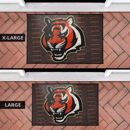 Cincinnati Bengals American Football Team Door Mat Bengal Head Grr Text Patterns Background Door Mat Home Decor