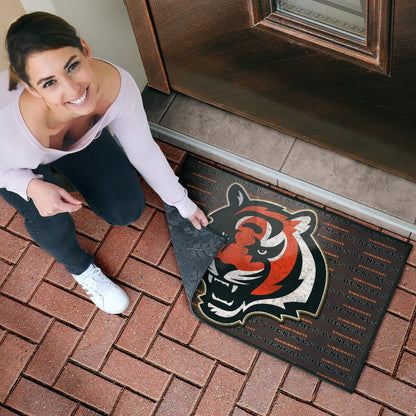 Cincinnati Bengals American Football Team Door Mat Bengal Head Grr Text Patterns Background Door Mat Home Decor