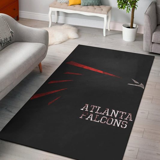 American Football Team Area Rug - Atlanta Falcons Minimalist Old Style Text Rugs Home Decor