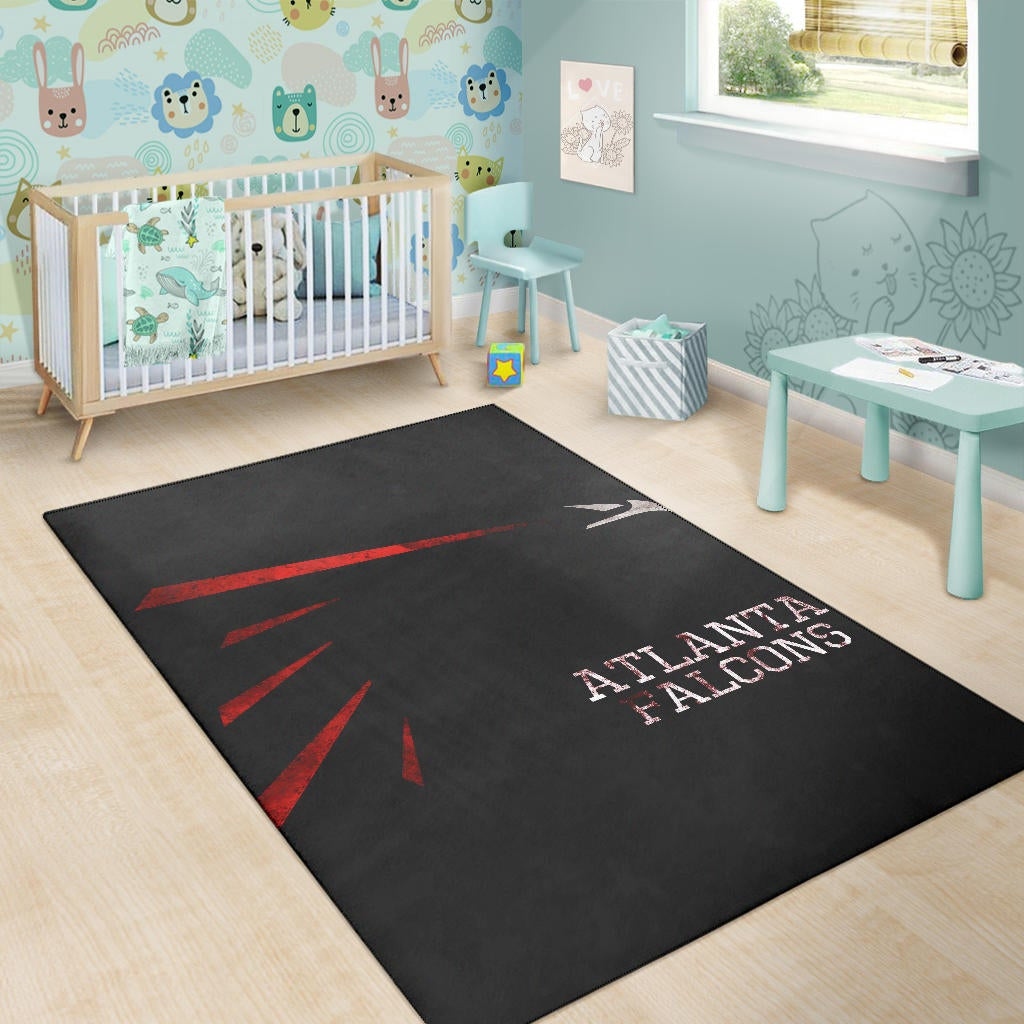 American Football Team Area Rug - Atlanta Falcons Minimalist Old Style Text Rugs Home Decor