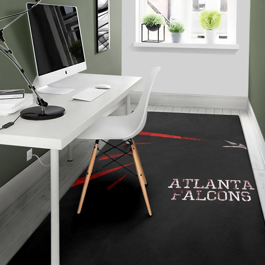 American Football Team Area Rug - Atlanta Falcons Minimalist Old Style Text Rugs Home Decor