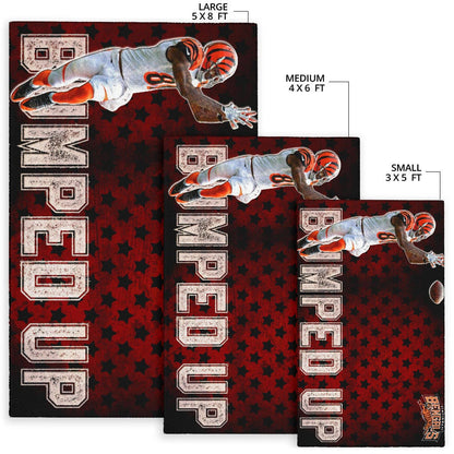 Cincinnati Bengals American Football Team Area Rug Jerome Simpson Running For Rugby Ball And Bumped Up Rugs Home Decor