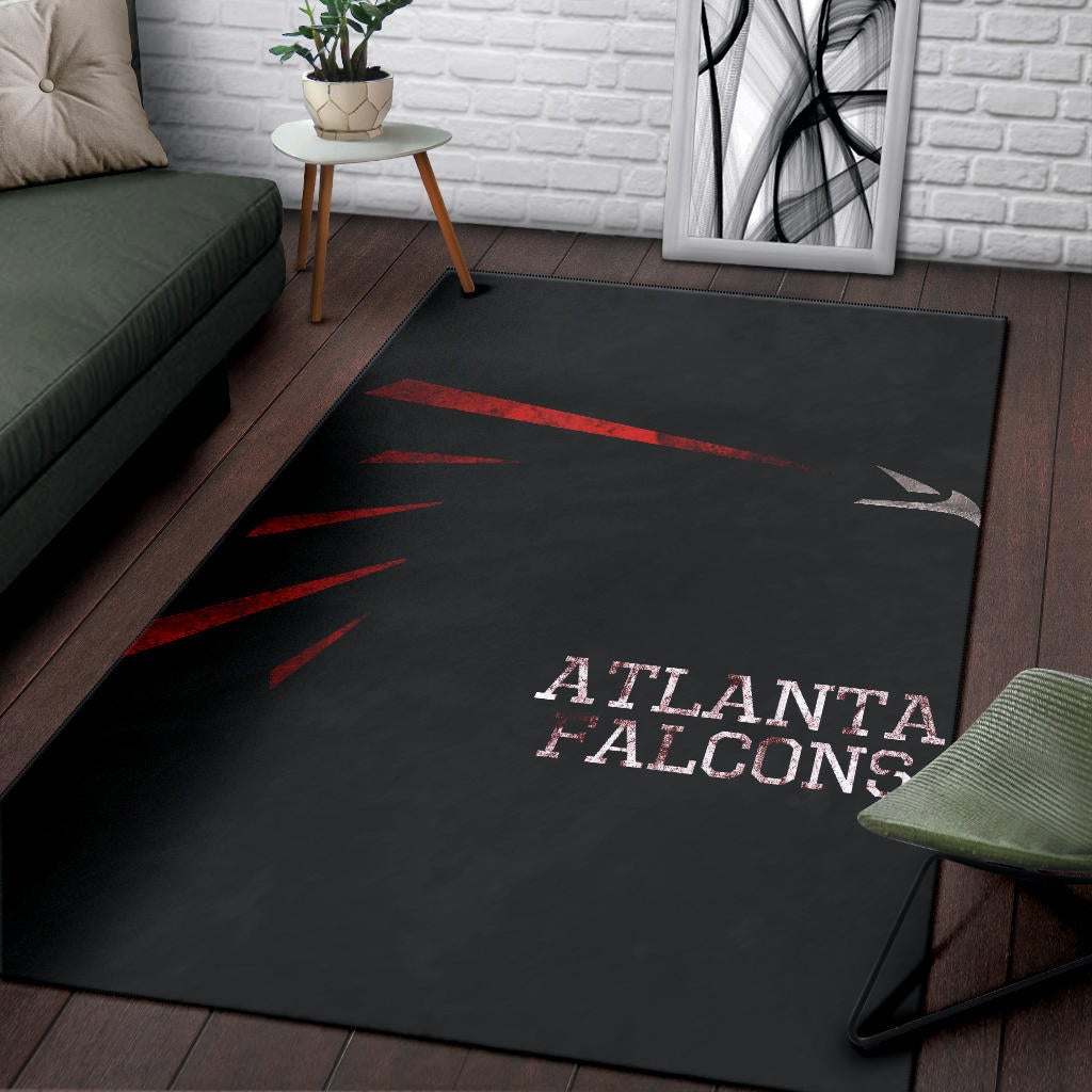 American Football Team Area Rug - Atlanta Falcons Minimalist Old Style Text Rugs Home Decor