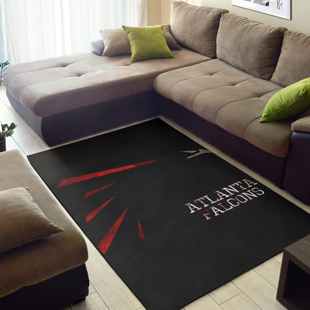 American Football Team Area Rug - Atlanta Falcons Minimalist Old Style Text Rugs Home Decor