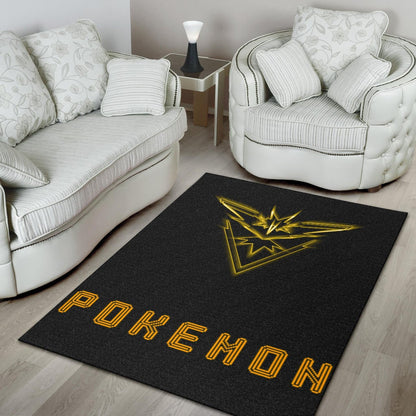 Pokemon Anime Area Rug Team Instinct Symbol Neon Zapdos Pokemon Go Rugs Home Decor