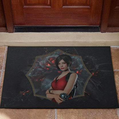 Resident Evil Game Door Mat - Pretty Ada Wong Red Dress Door Mat Home Decor
