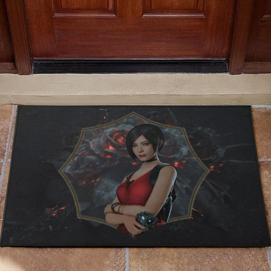 Resident Evil Game Door Mat - Pretty Ada Wong Red Dress Door Mat Home Decor
