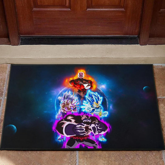 Dragon Ball Anime Door Mat - DB Super Saiyan Colorful Power Burst Limit Door Mat Home Decor