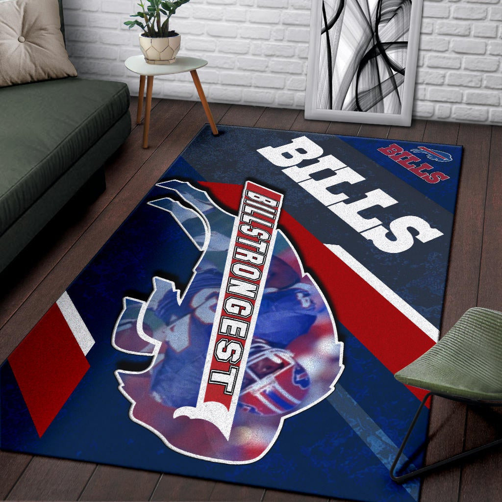 Buffalo Bills American Football Team Area Rug Billstrongest Player Go Champion Rugs Home Decor