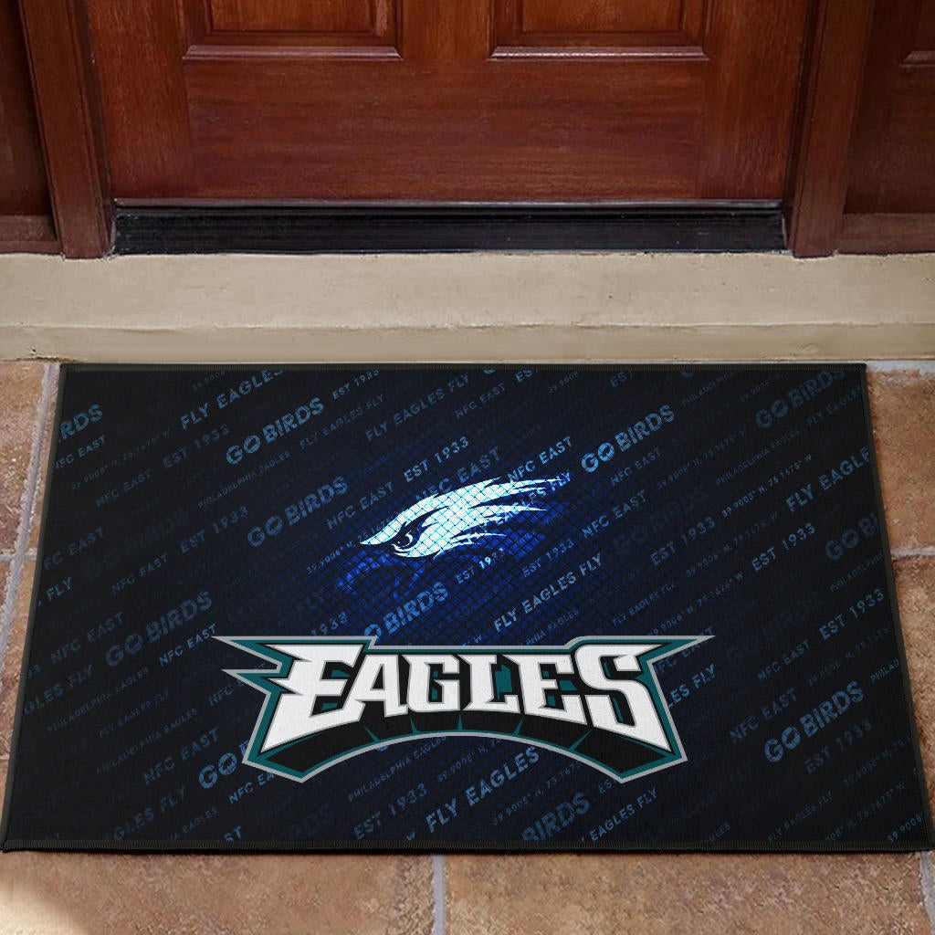 Philadelphia Eagles American Football Team Door Mat Go Birds Go Eagles Text Background Door Mat Home Decor