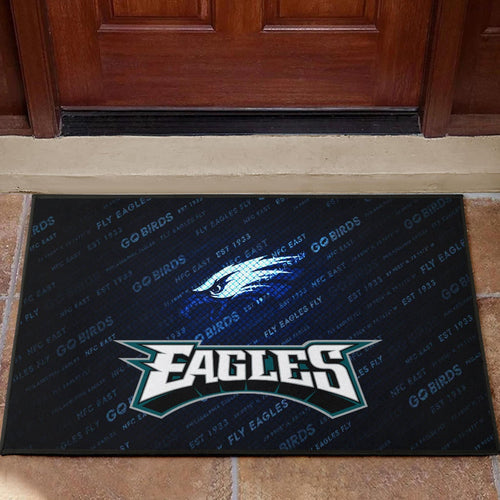 Philadelphia Eagles American Football Team Door Mat Go Birds Go Eagles Text Background Door Mat Home Decor