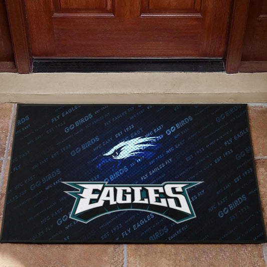 Philadelphia Eagles American Football Team Door Mat Go Birds Go Eagles Text Background Door Mat Home Decor