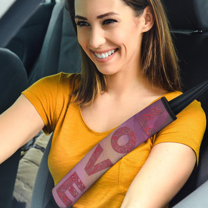 Valentine Seat Belt Covers - Roses Mandala Bride With Skull Love Belt Covers