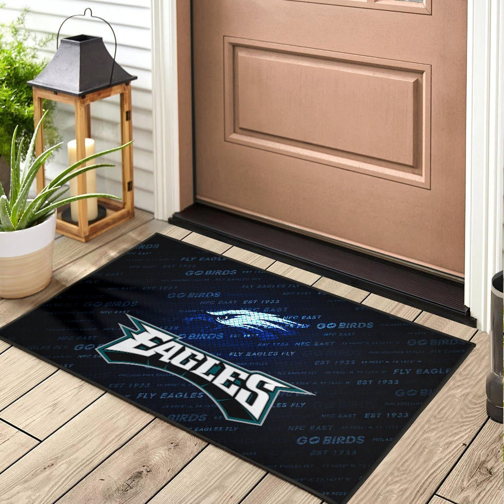 Philadelphia Eagles American Football Team Door Mat Go Birds Go Eagles Text Background Door Mat Home Decor