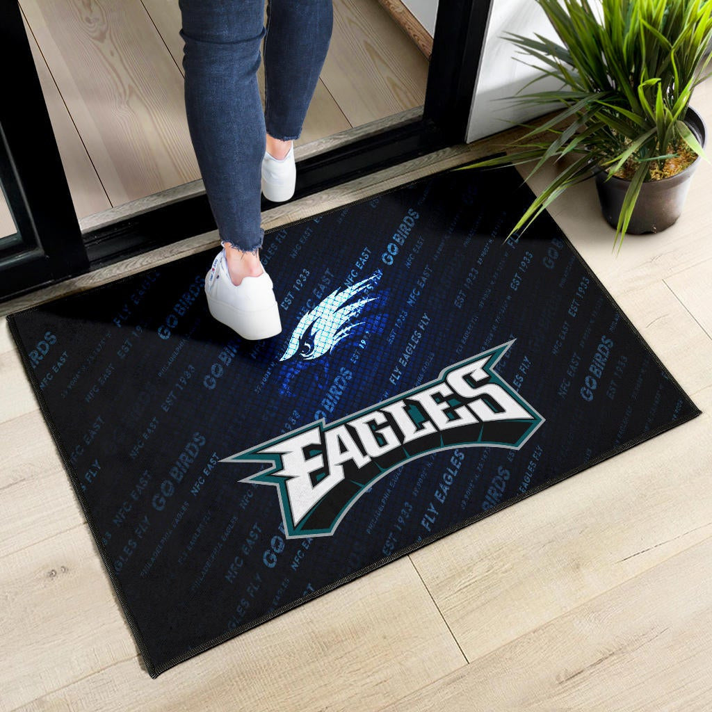 Philadelphia Eagles American Football Team Door Mat Go Birds Go Eagles Text Background Door Mat Home Decor