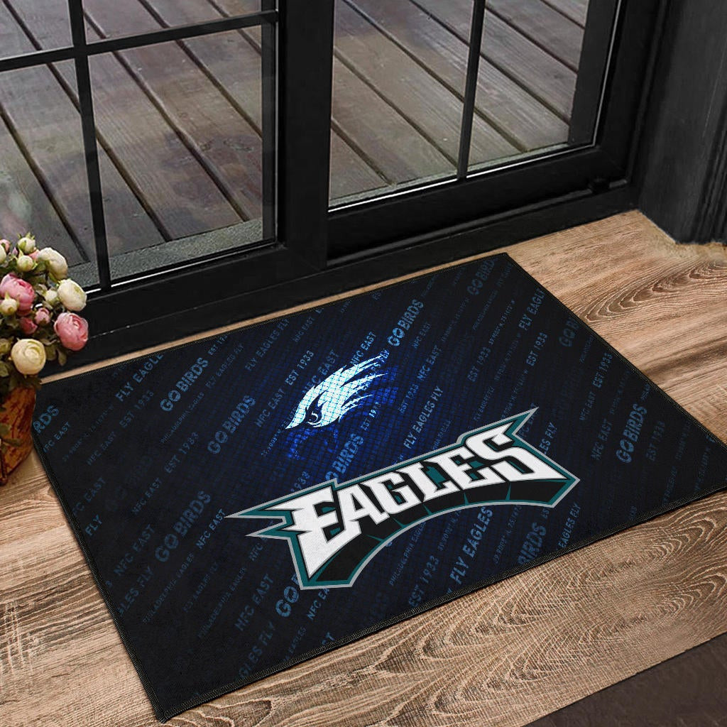 Philadelphia Eagles American Football Team Door Mat Go Birds Go Eagles Text Background Door Mat Home Decor