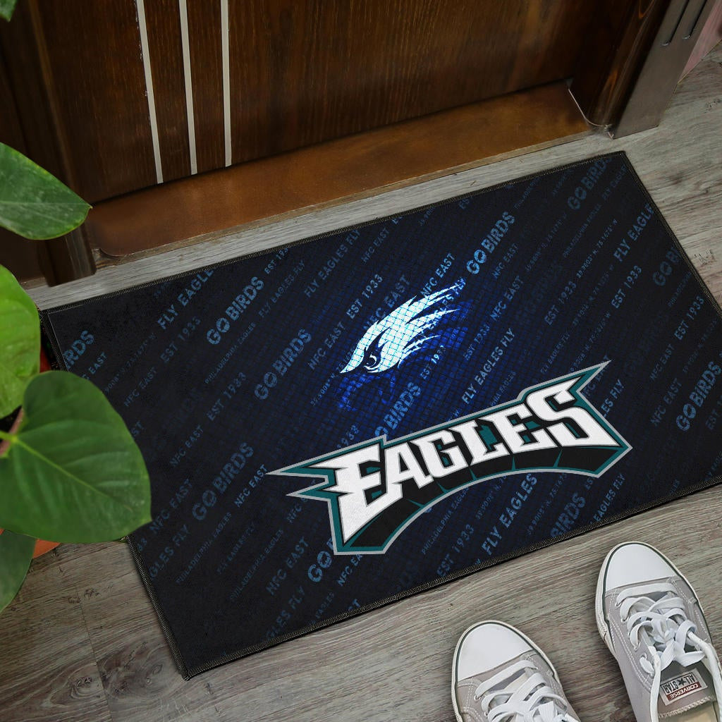 Philadelphia Eagles American Football Team Door Mat Go Birds Go Eagles Text Background Door Mat Home Decor