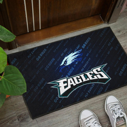 Philadelphia Eagles American Football Team Door Mat Go Birds Go Eagles Text Background Door Mat Home Decor