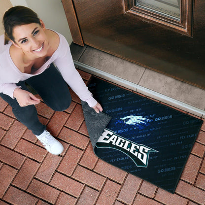 Philadelphia Eagles American Football Team Door Mat Go Birds Go Eagles Text Background Door Mat Home Decor